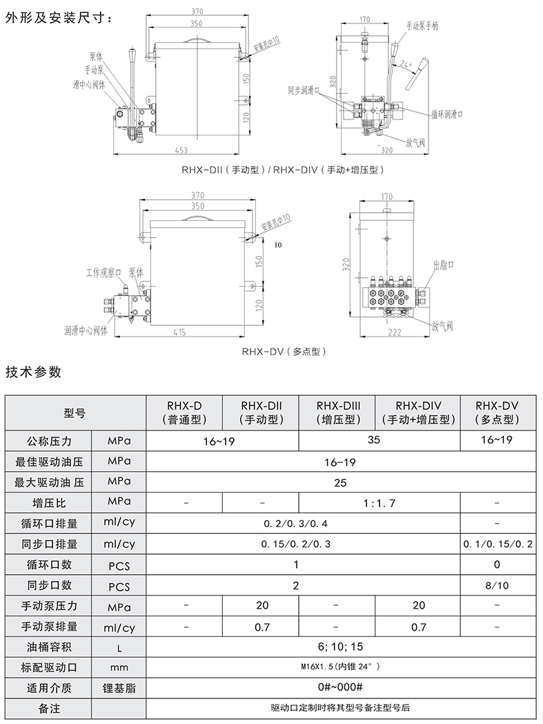 RHX-D6液压油脂润滑泵