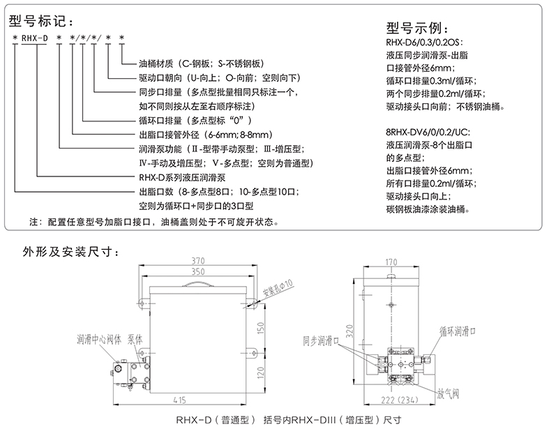 RHX-D6液压油脂润滑泵