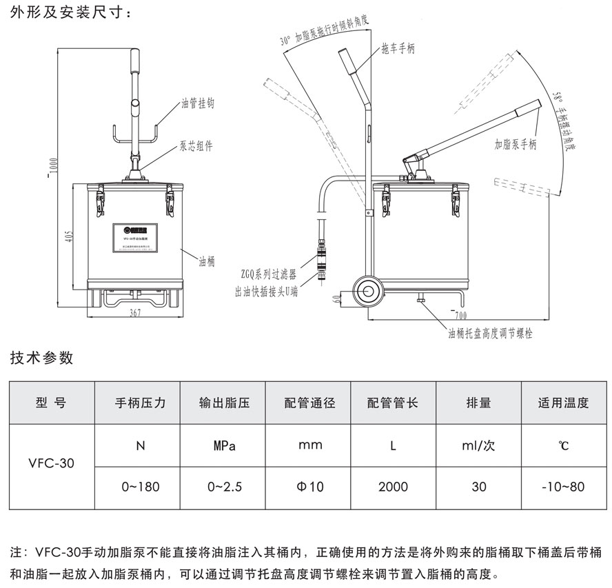VFC-30移动式手动加脂泵